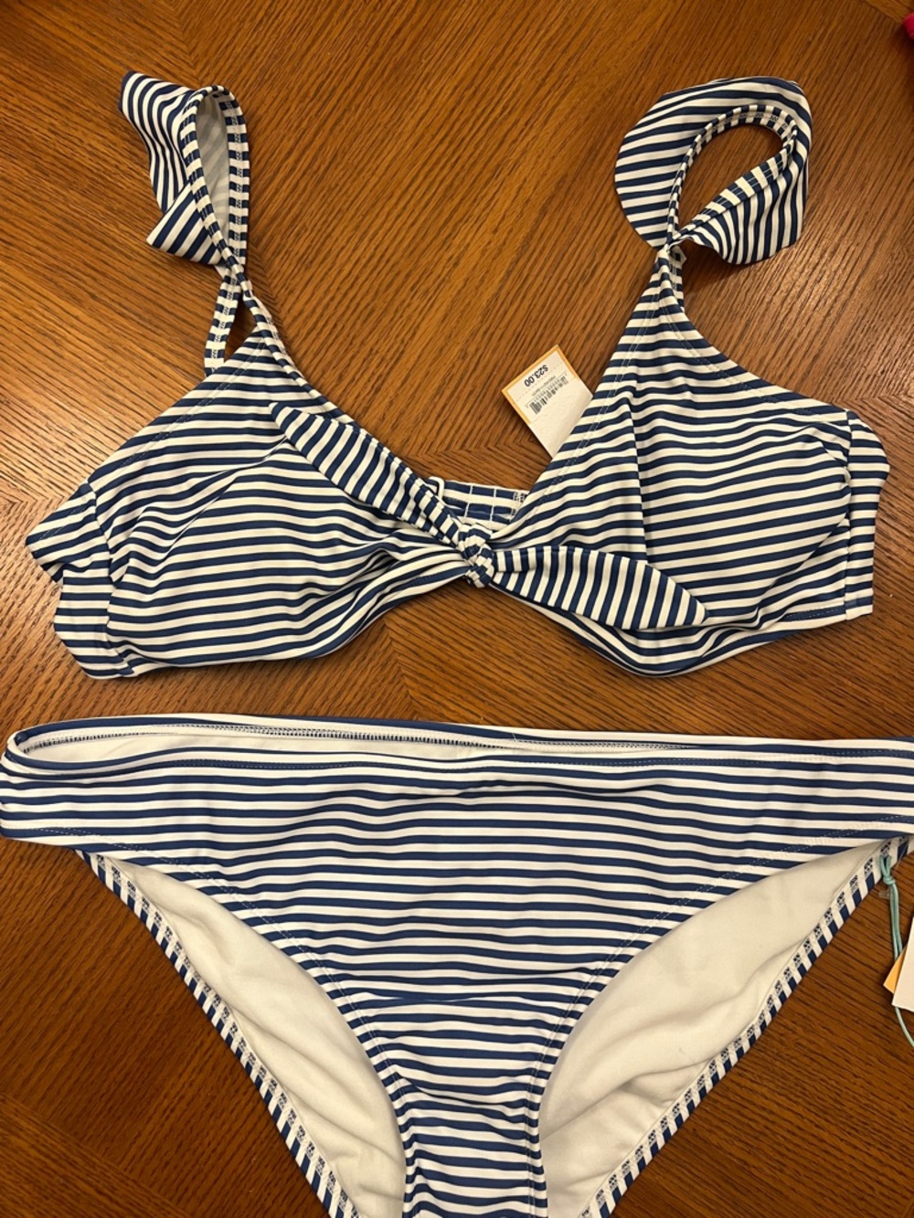 Striped Navy and White Bikini Set XL. B19